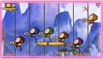 ภาพหน้าจอเกมไต่ระดับรูปตัวการ์ตูนลิงที่ยกมาจากเว็บของบุคคลที่สาม